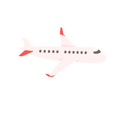 Passenger plane flying in the sky side view. travel concept