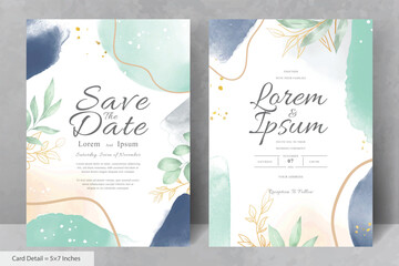 Hand Painted Watercolor Floral Wedding Invitation Template