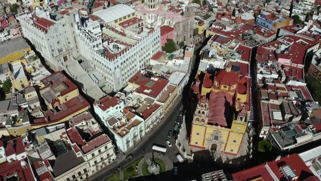 Aerial view of Mexico City, the most populous city in North America, which features many high structures, clean streets, and popular landmarks.