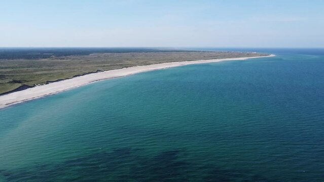 perfect white beach on the north sea in bulbjerg in the northwest of Denmark, great weather