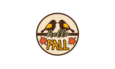 Hello Fall Door Hanger Vector