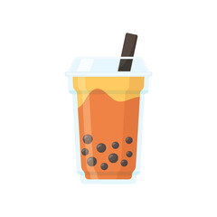 Pearl milk tea vector. Popular sweet drinks menu