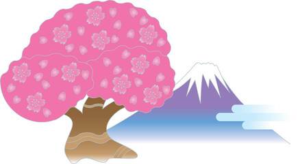 桜と富士山
