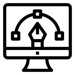 monitor design Icon Illustration