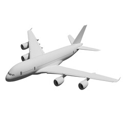 Airplane isolated on transparent background , 3D rendering aircraft