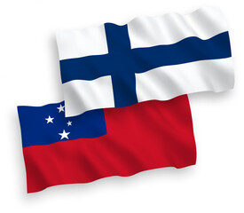 Fototapeta premium Flags of Finland and Independent State of Samoa on a white background