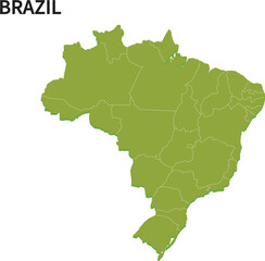 ブラジル/BRAZILの地域区分イラスト