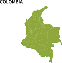 コロンビア/COLOMBIAの地域区分イラスト