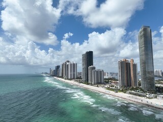 Aerial View of Sunny Isles Beach in Aventura, Miami, Florida