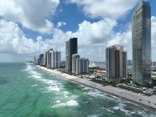 Aerial View of Sunny Isles Beach in Aventura, Miami, Florida