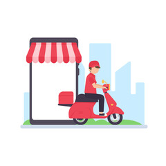 parcel boxes for online delivery Internet ordering concept