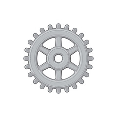 Cogwheel car detail isolated vehicle spare part icon. Vector industrial transmission crankshaft gearwheel or rackwheel, cog screw-wheel moving mechanism. Mechanical moving gear, automobile detail