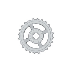 Icon of settings and function, engineering factory progress cogwheel isolated realistic icon. Vector gear mechanism, vehicle spare part. Mechanical moving item, metal engine transmission gearwheel