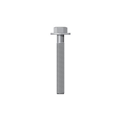Stainless steel cap head bolt with washer isolated fixing tool realistic icon. Vector building and repair, construction detail, fixing tool. Grade stainless steel bolt, fixing and fastening object