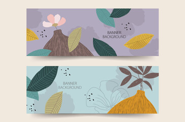 beautiful floral banners backgrounds six