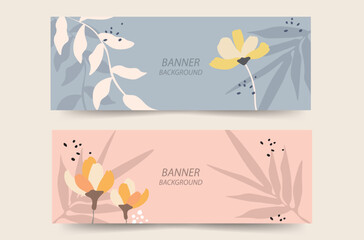 beautiful floral banners backgrounds three