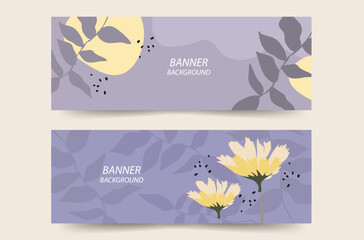 beautiful floral banners backgrounds two
