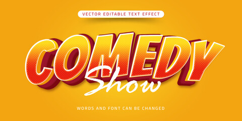 3d text style comedy show editable text effect - obrazy, fototapety, plakaty
