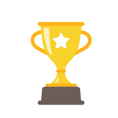 golden trophy For the winners of the sport achievement award concept