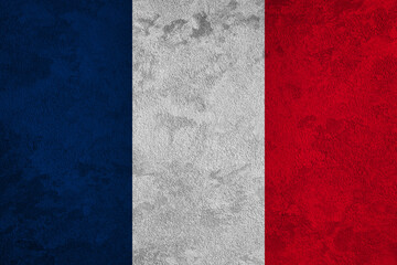 Flag of the France on a grunge texture.