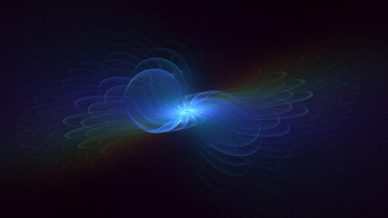 3D rendering abstract circle light background