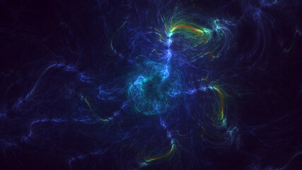 3D rendering abstract colorful fractal light background