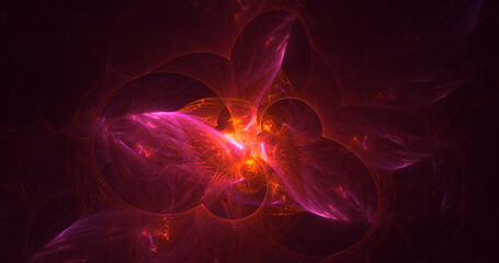 3D rendering abstract colorful fractal light background