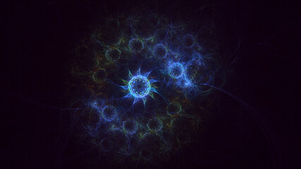 3D rendering abstract circle light background