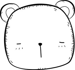 cute bear head cartoon element