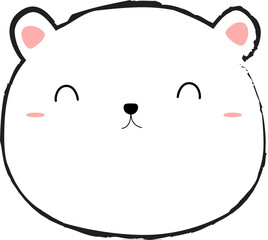 cute bear head cartoon element