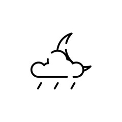 Moon, Night, Moonlight, Midnight Dotted Line Icon Vector Illustration Logo Template. Suitable For Many Purposes.