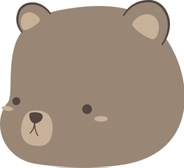 cute bear head cartoon element