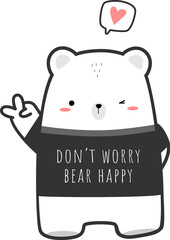 cute bear cartoon element