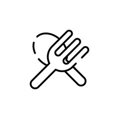 Restaurant, Food, Kitchen Dotted Line Icon Vector Illustration Logo Template. Suitable For Many Purposes.