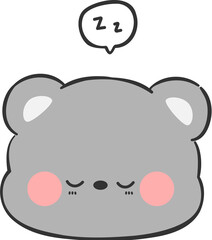 cute bear head cartoon element