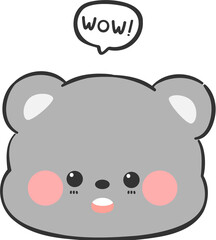 cute bear head cartoon element