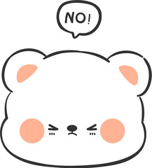 cute bear head cartoon element