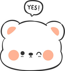 cute bear head cartoon element