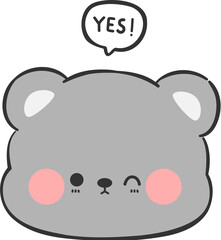 cute bear head cartoon element