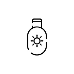 Sunblock, Sunscreen, Lotion, Summer Dotted Line Icon Vector Illustration Logo Template. Suitable For Many Purposes.