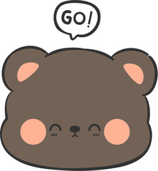 cute bear head cartoon element