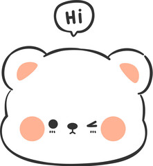 cute bear head cartoon element