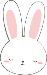 cute rabbit head cartoon element