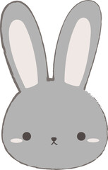 cute rabbit head cartoon element