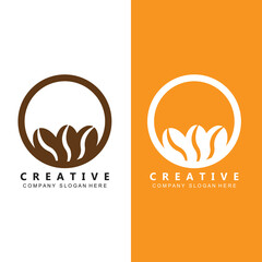 Beans And Coffee Cup Logo Template vector icon design