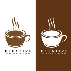 Beans And Coffee Cup Logo Template vector icon design