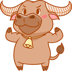 Cartoon cute buffalo.