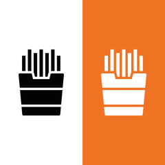 French Fries Vector Icon in Glyph Style. French Fries is a dish made of potato wedges deep-fried in hot cooking oil. Vector illustration icon can be used for an app, website, or part of a logo.