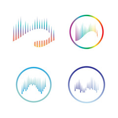 aurora logo design icon illustration vector template - obrazy, fototapety, plakaty