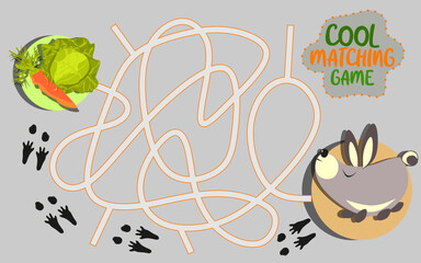 Matching children educational game. Activity for pre school years kids and toddlers.